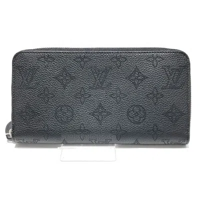 Pre-owned Louis Vuitton Mahina Noir Mahina Leather Long Wallet (bi-fold) ()