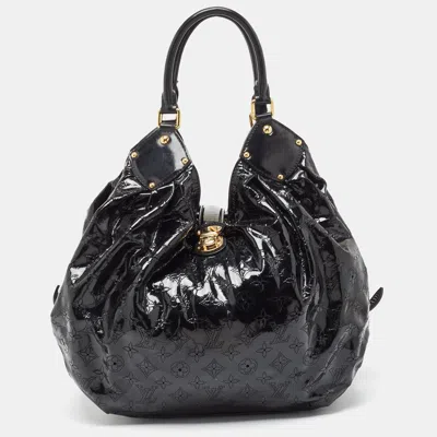 Pre-owned Louis Vuitton Mahina Patent Leather Limited Edition Surya Xl Bag In Black