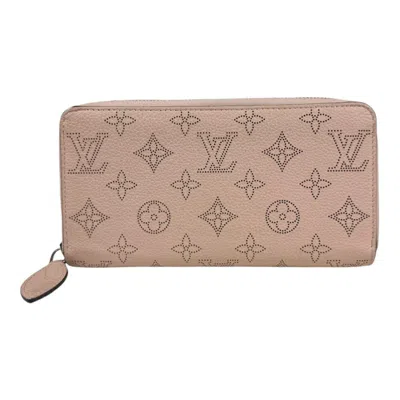 Pre-owned Louis Vuitton Mahina Pink Mahina Leather Long Wallet (bi-fold) ()
