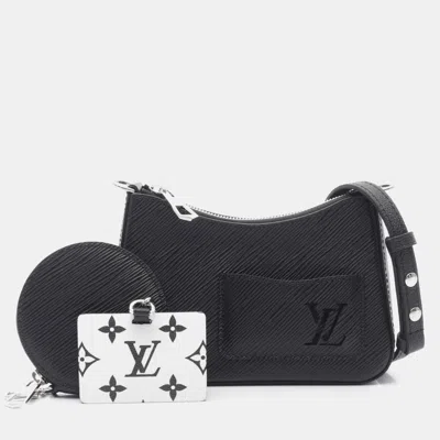 Pre-owned Louis Vuitton Malellini Epi Noir Handbag Leather Black