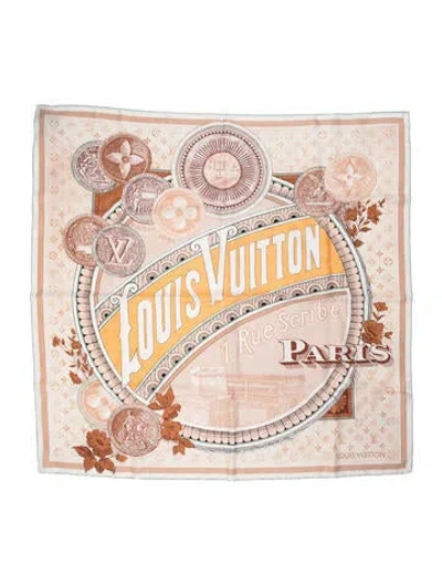 Pre-owned Louis Vuitton Malles Merveilleuses Silk Scarf In Neutral