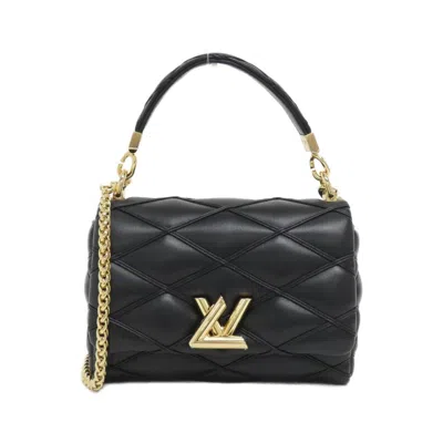 Pre-owned Louis Vuitton Malletage Black Leather Shoulder Bag ()