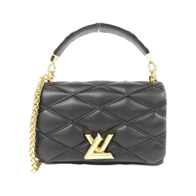 Pre-owned Louis Vuitton Malletage Black Leather Shoulder Bag ()