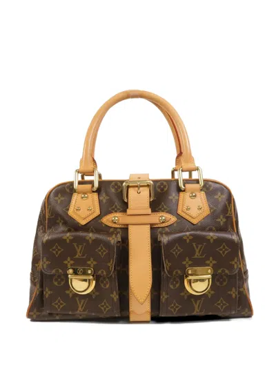 Pre-owned Louis Vuitton Manhattan Gm Monogram Tote Bag In Brown