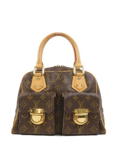 Pre-owned Louis Vuitton Manhattan Pm Monogram Tote Bag In Brown