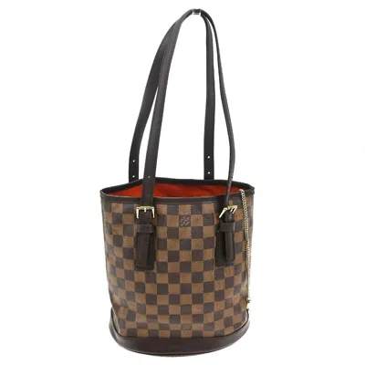 Pre-owned Louis Vuitton Marais Bucket Damier Brown Leather Shoulder Bag Bag ()