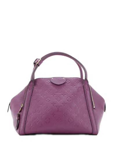 Pre-owned Louis Vuitton Marais Handbag Monogram Empreinte Leather Mm Satchel In Purple