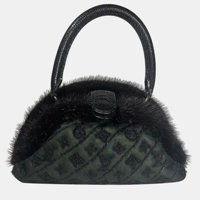 Pre-owned Louis Vuitton Marc Jacobs Mousseline Demi Lune Mini Evening Bag 2005 In Black
