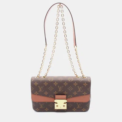 Pre-owned Louis Vuitton Marceau Chain Shoulder Bag Monogram Leather Caramel In Brown