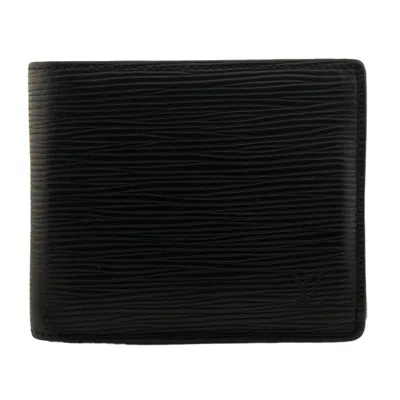 Pre-owned Louis Vuitton Marco Leather Wallet () In Black