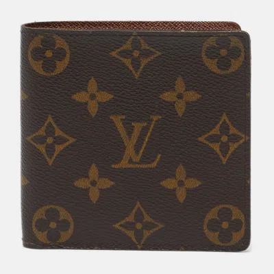 Pre-owned Louis Vuitton Marco Monogram Canvas Wallet In Brown