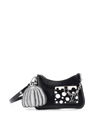 Pre-owned Louis Vuitton Marellini Handbag Epi Leather With Yayoi Kusama Infinity Dots Detail Hobo Bag In Black