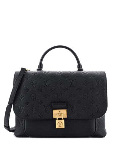 Pre-owned Louis Vuitton Marignan Handbag Monogram Empreinte Leather Satchel In Black