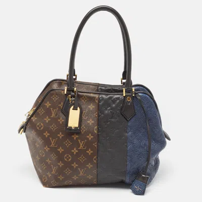 Pre-owned Louis Vuitton Marine Monogram Canvas And Leather Limited Edition Blocks Zipped Bag In Multi