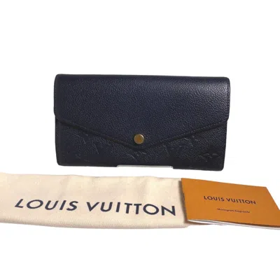 Pre-owned Louis Vuitton Marine Rouge Monogram Empreinte Long Wallet (bi-fold) ()