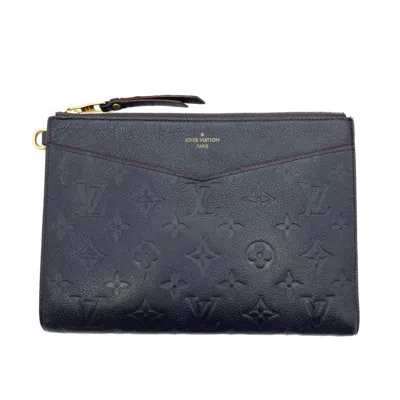 Pre-owned Louis Vuitton Marine Rouge Navy Monogram Empreinte Clutch Bag Pochette ()