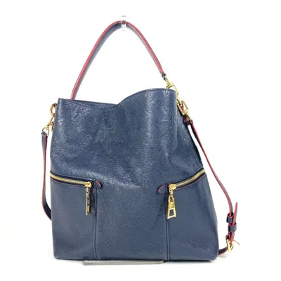 Pre-owned Louis Vuitton Marine Rouge Navy Monogram Empreinte Leather Shoulder Bag Tote Bag () In Multi