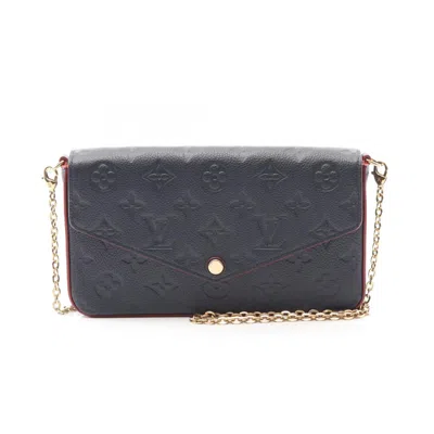 Pre-owned Louis Vuitton Marine Rouge Navy Red Color Monogram Empreinte Pochette Shoulder Bag ()