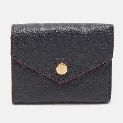 Pre-owned Louis Vuitton Marine/rouge Monogram Empreinte Leather Zoe Wallet
