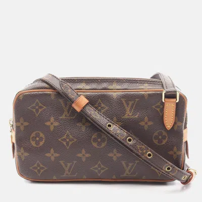 Pre-owned Louis Vuitton Marly Bandouliere Shoulder Bag Monogram Canvas In Brown