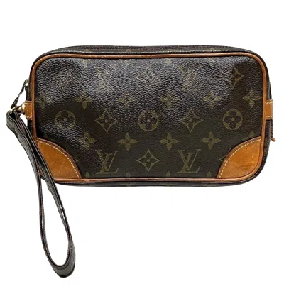 Pre-owned Louis Vuitton Marly Dragonne Canvas Clutch Bag () In Brown