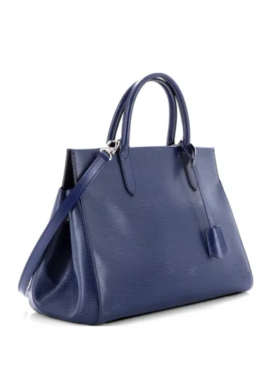 Pre-owned Louis Vuitton Marly Handbag Epi Leather Mm Satchel In Blue