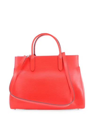 Pre-owned Louis Vuitton Marly Handbag Epi Leather Mm Satchel In Red