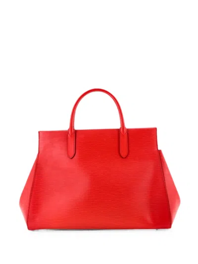 Pre-owned Louis Vuitton Marly Handbag Epi Leather Mm Satchel In Red
