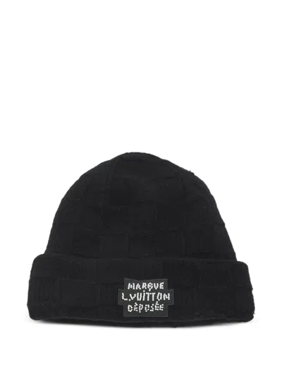 Pre-owned Louis Vuitton Marque L.vuitton Déposée Beanie Hat In Black