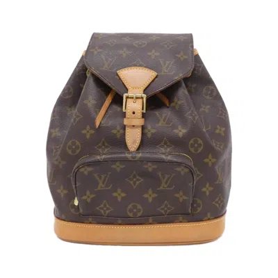 Pre-owned Louis Vuitton Marron Coated Canvas Backpack ()