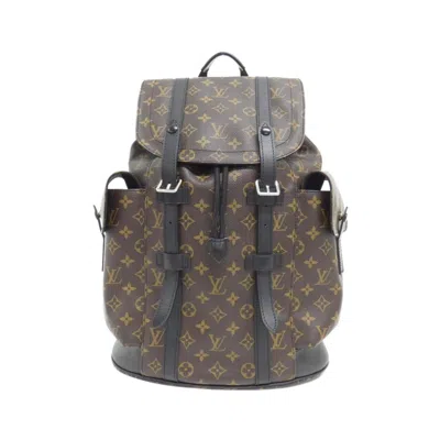 Pre-owned Louis Vuitton Marron Coated Canvas Backpack ()