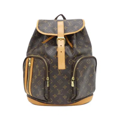Pre-owned Louis Vuitton Marron Coated Canvas Backpack () In Brown
