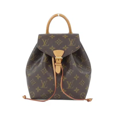 Pre-owned Louis Vuitton Marron Coated Canvas Backpack () In Brown