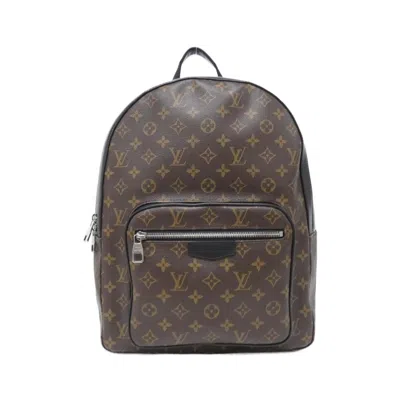 Pre-owned Louis Vuitton Marron Coated Canvas Backpack () In Brown