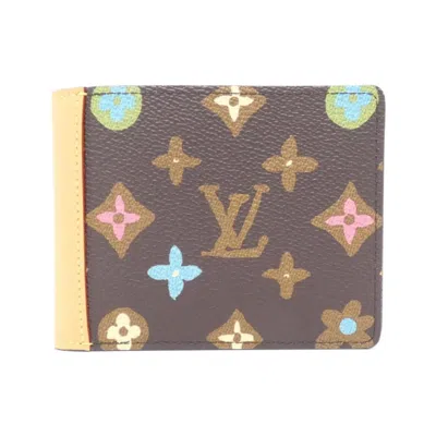 Pre-owned Louis Vuitton Marron Coated Canvas Bill Wallet (bi-fold) () In Brown