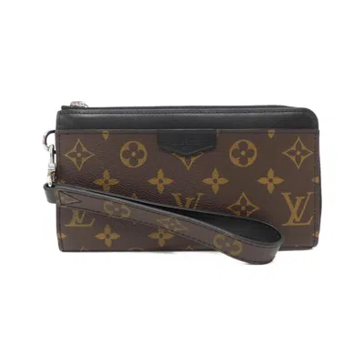 Pre-owned Louis Vuitton Marron Coated Canvas Long Wallet (bi-fold) ()