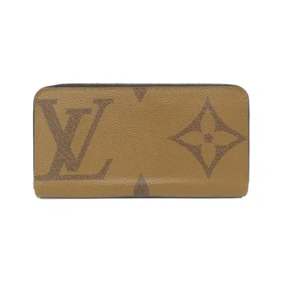 Pre-owned Louis Vuitton Marron Coated Canvas Long Wallet (bi-fold) () In Brown