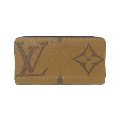 Pre-owned Louis Vuitton Marron Coated Canvas Long Wallet (bi-fold) () In Brown