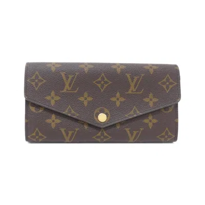 Pre-owned Louis Vuitton Marron Coated Canvas Long Wallet (bi-fold) ()