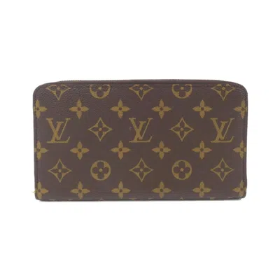 Pre-owned Louis Vuitton Marron Coated Canvas Long Wallet (bi-fold) () In Brown