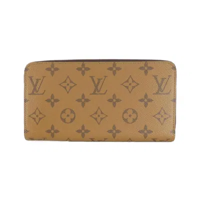 Pre-owned Louis Vuitton Marron Coated Canvas Long Wallet (bi-fold) () In Brown