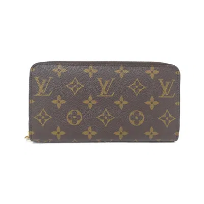 Pre-owned Louis Vuitton Marron Coated Canvas Long Wallet (bi-fold) () In Brown