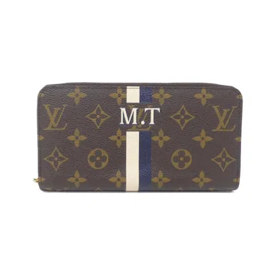 Pre-owned Louis Vuitton Marron Coated Canvas Long Wallet (bi-fold) () In Brown