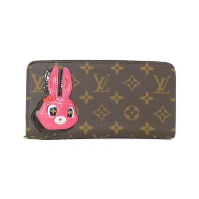 Pre-owned Louis Vuitton Marron Coated Canvas Long Wallet (bi-fold) () In Brown