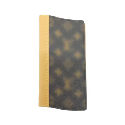 Pre-owned Louis Vuitton Marron Coated Canvas Long Wallet (bi-fold) () In Brown