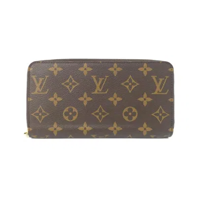Pre-owned Louis Vuitton Marron Coated Canvas Long Wallet (bi-fold) () In Brown