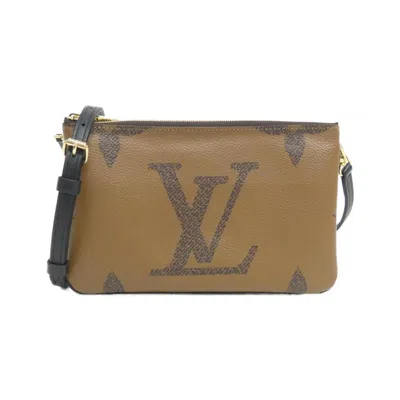 Pre-owned Louis Vuitton Marron Coated Canvas Pochette Shoulder Bag ()