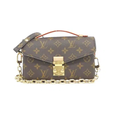 Pre-owned Louis Vuitton Marron Coated Canvas Pochette Shoulder Bag ()