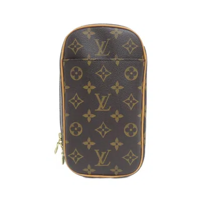 Pre-owned Louis Vuitton Marron Coated Canvas Pochette Shoulder Bag () In Brown