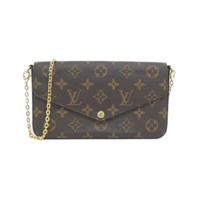 Pre-owned Louis Vuitton Marron Coated Canvas Pochette Shoulder Bag () In Brown